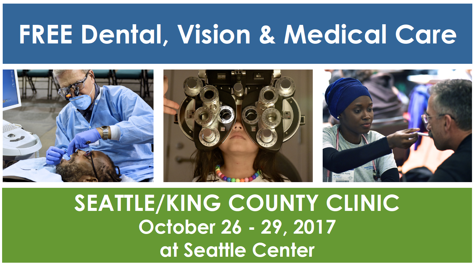 Annual FREE medical, vision and dental clinic set for Oct. 26 through